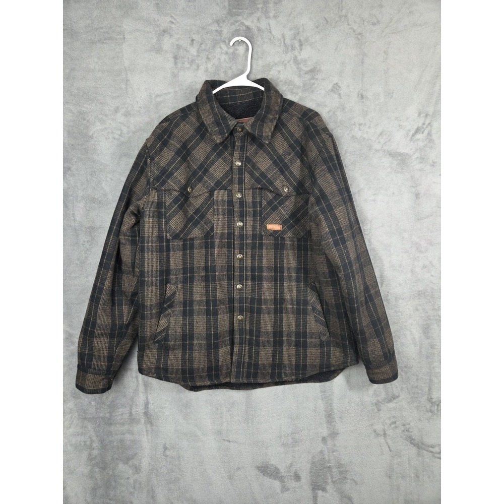 Outback Trading Company Men's Harrison Plaid Brown Black‎ Jacket
